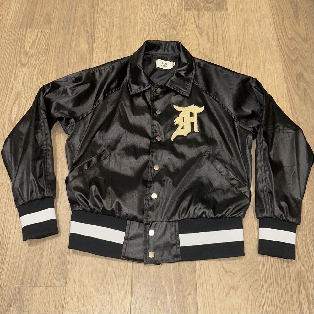 Fear of God Satin Bomber Jacket Black Collection One 2017-2018 Mens Small Cotton